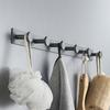 Gray Aluminum Wall Mounted Bathroom Clothes Coat Hook Bedroom Storage Hook Clothes Hanger Hooks Black Bathroom Towel Hook