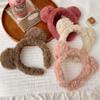 Adorable Rabbit Ear Plush Headband for Women, Face Wash Hair Clip, Internet Celebrities' Rabbit Fur Hair Accessory.