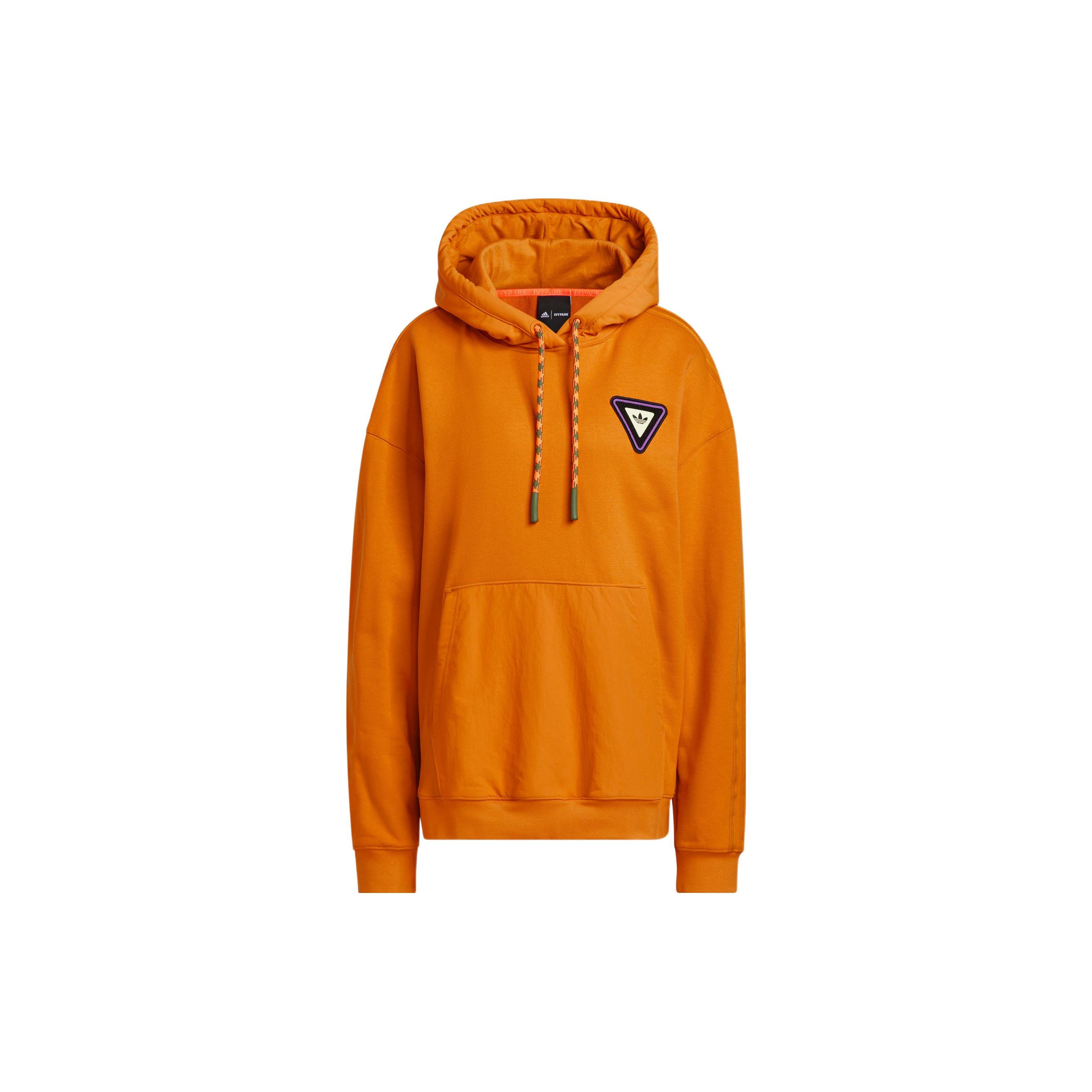 

Adidas Originals Trail Hoodie x Ivy Park Men Regular Fit French Terry Casual Lifestyle Pullover Hoodie Focus Orange HR2340 L