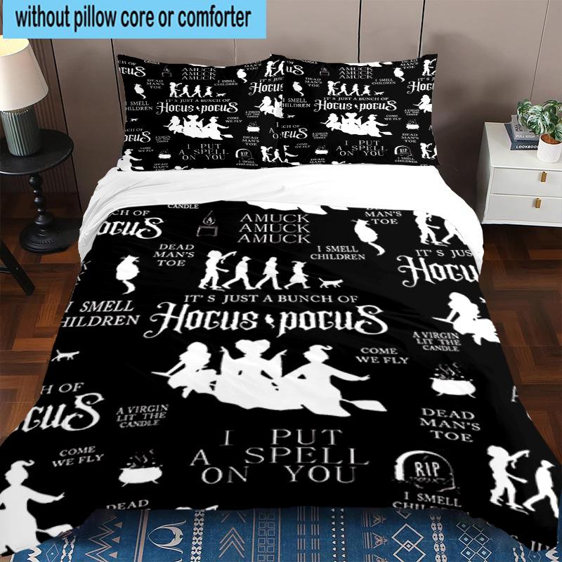 3PCS Halloween witch 3pcs Bedding,Including 3PCS Duvet Cover And 2pcs Pillowcases Perfect for Christmas,Ideal for Bedroom, Dormitory