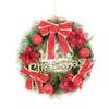 1 Pcs 30cm Red Christmas Flower Circle Door Decoration Hotel Restaurant Simulation Christmas Wreath Shopping Mall Decor Supplies