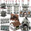 MOC Mittelalterliche Bausteine Soldatenfiguren Ritter Geschenke Stadtmauer Burg Pferdestall Prüfplattform Stahlwerk