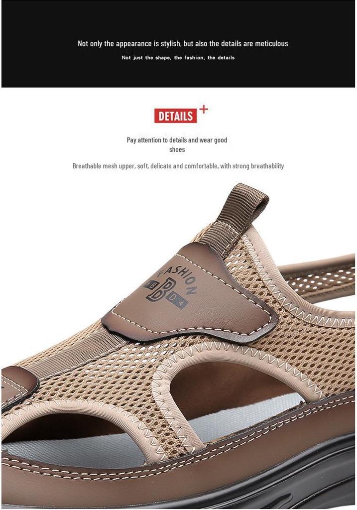 Men's Summer Cool PVC Mesh Sandals - Non-Slip Beach & Outdoor Casual Footwear