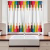 Lunarable Back School Kitchen Curtains Coloured Pencils Children Painting Theme Primary Creativity Abc Print Window Curtain Polyester Perfect For