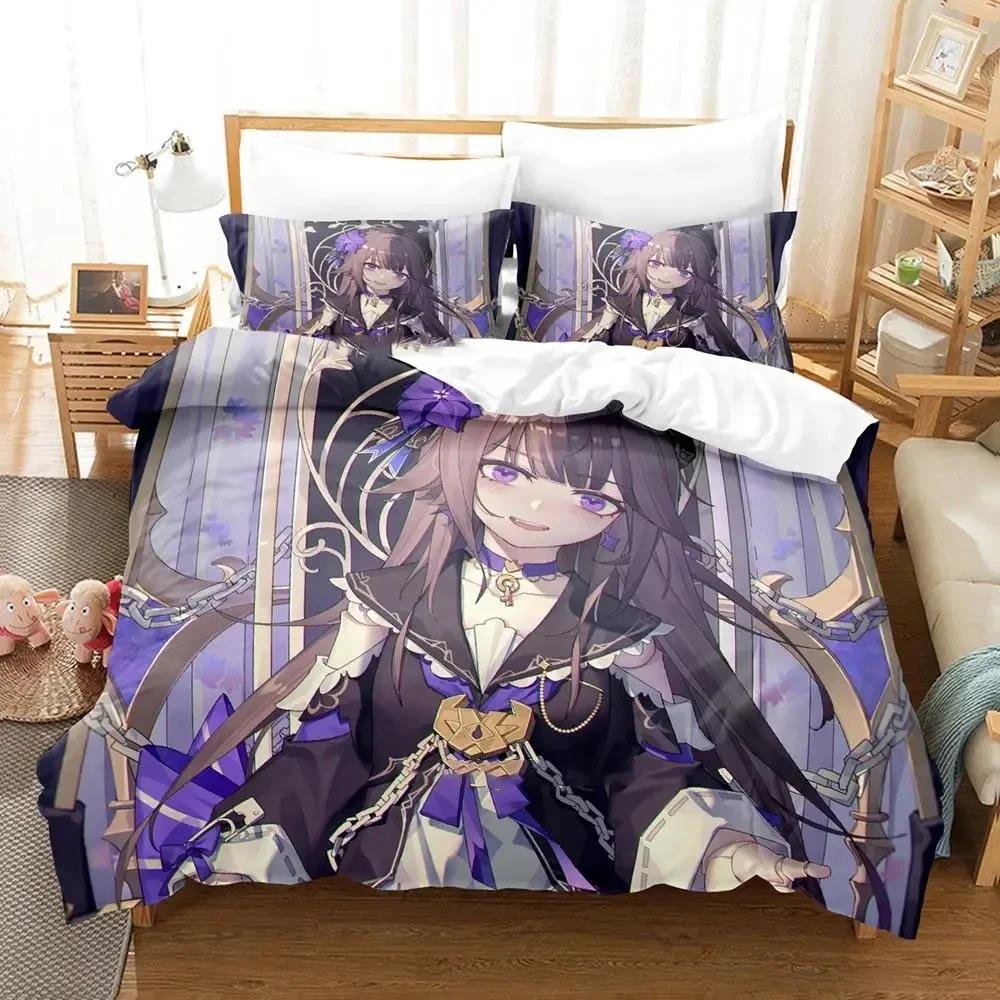 Comfortable Anime Print Duvet Cover Set With Duvet Cover And Pillowcases King Queen Twin Sizes For All Ages