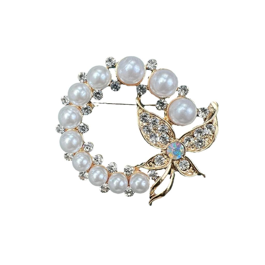 Broșă Retro Cristal Diamant cu Ac Anti-Expunere și Cataramă din Aliaj pentru Accesorii Vestimentare