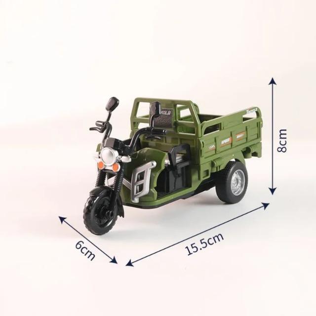Mini Simulation Tricycle Motorcycle Model Toy For Boys Kids Desktop Ornament Home Decoration Birthday Gift  Creative Room Decor