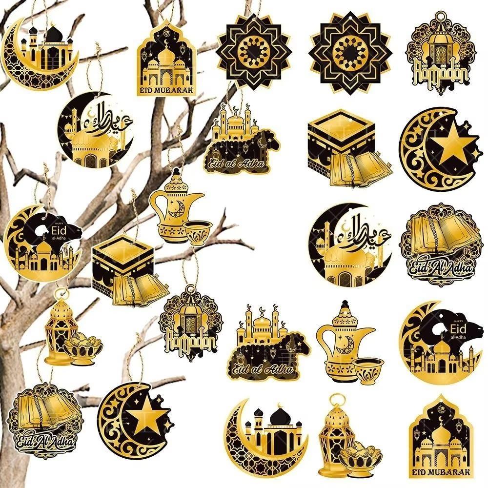 

24Pcs Multiscene Door Hanging Flag Star Moon Hanging Pendants Ramadan Decoration Ramadan Decoration 24Pcs