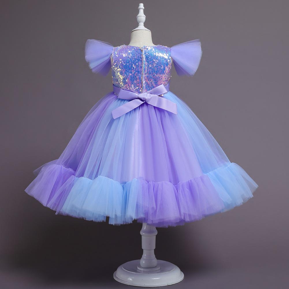 Robe pour enfants jupe robe de princesse bouffante à paillettes