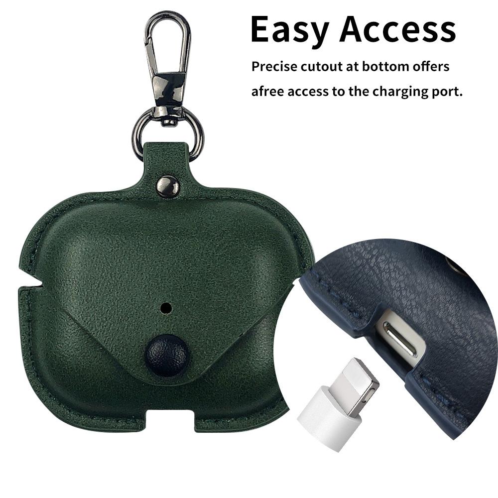 Retro Leder Hülle für AirPods Pro3 Business Kopfhörer Hüllen für Apple AirPods Pro3 3. Generation Cover Kopfhörer Schale mit Haken