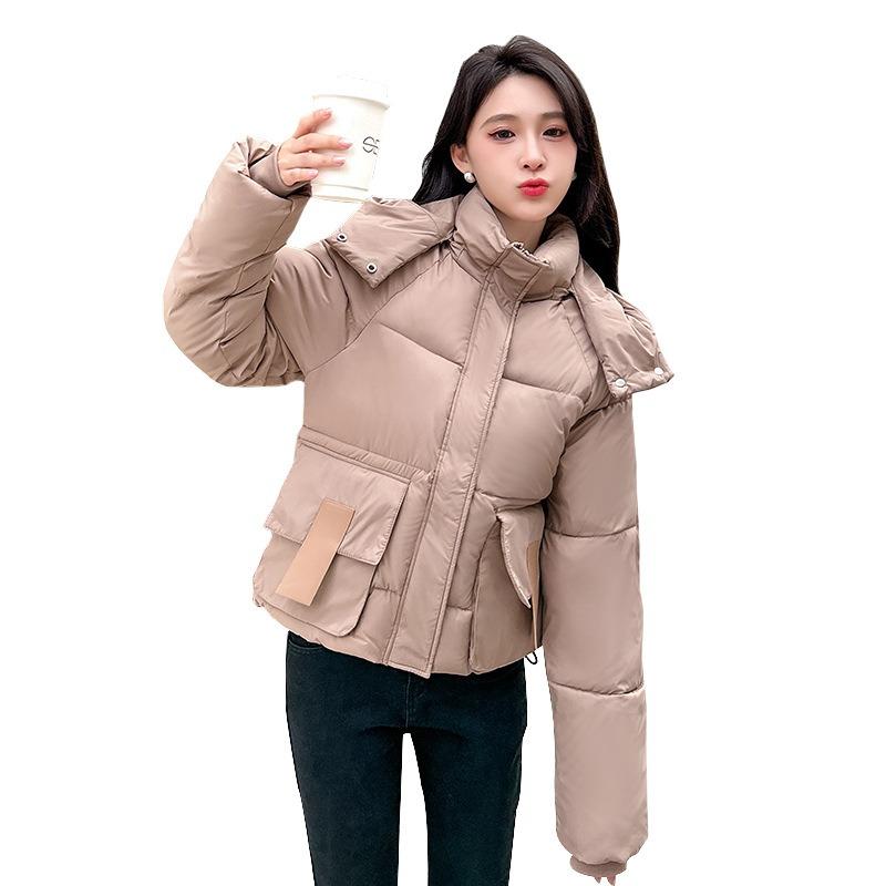 Large size short down cotton clothes for women's winter new thickened fashion down cotton warm bread clothes jacket batch
