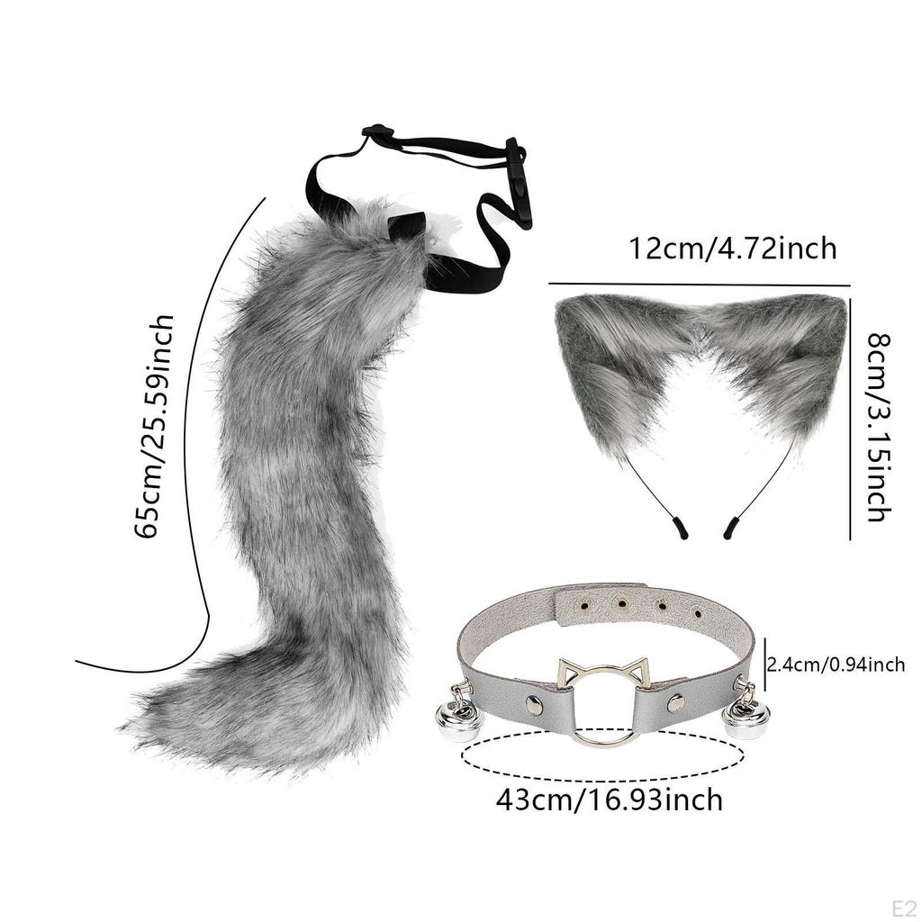 Adorable Animal Costume Set with Ears, Collar, and Tail for Theme Parties Festive Celebrations