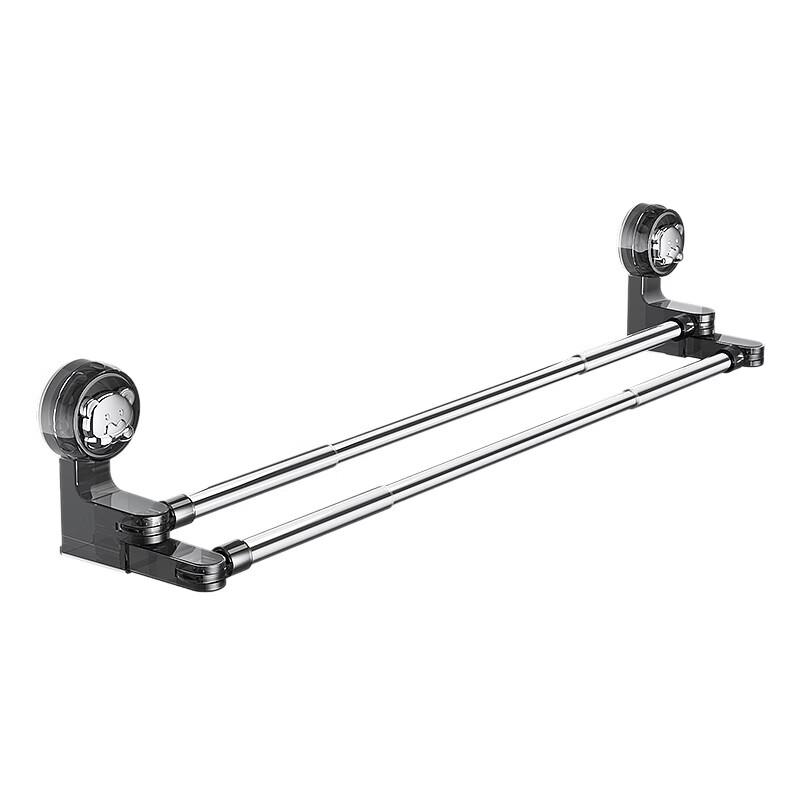 Yipan Rotating Suction Cup Double-Bar Ret Retractable Towel Rack