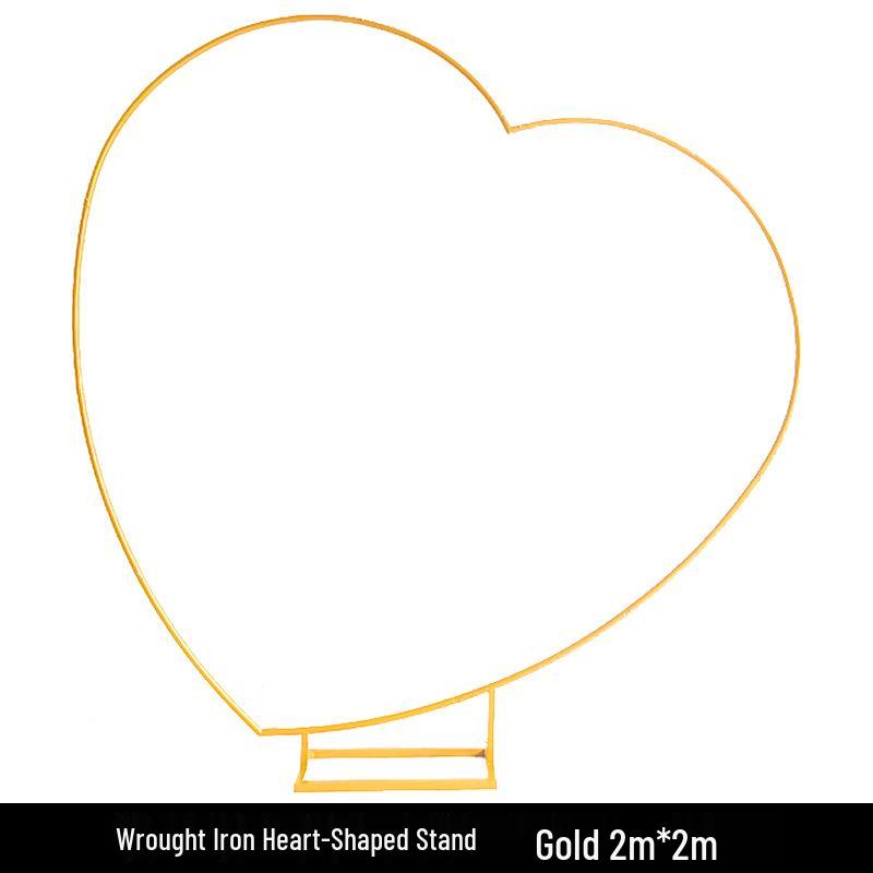 7.2FT Herzförmiger Hintergrundständer für Hochzeiten & Partys - Schmiedeeisen Ballonbogen