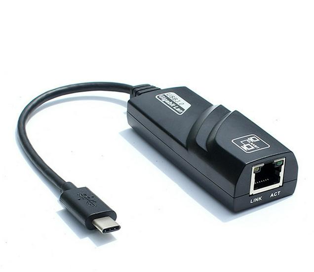 100M Gigabit USB to Ethernet Adapter, USB to RJ45, Driver-Free, w/Type-C Port