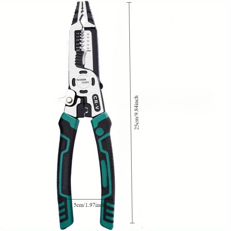 1pc Electrician's Wire Cutting Pliers, Multi-Purpose Wire Stripping Tool, High Carbon Steel Vise