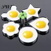 Durable Egg Mold 5Pcs Ring Easy To Clean Creative Round Heart Rust-proof Shapes Stainless Steel Frying for Home Kitchen Dishwasher Safe