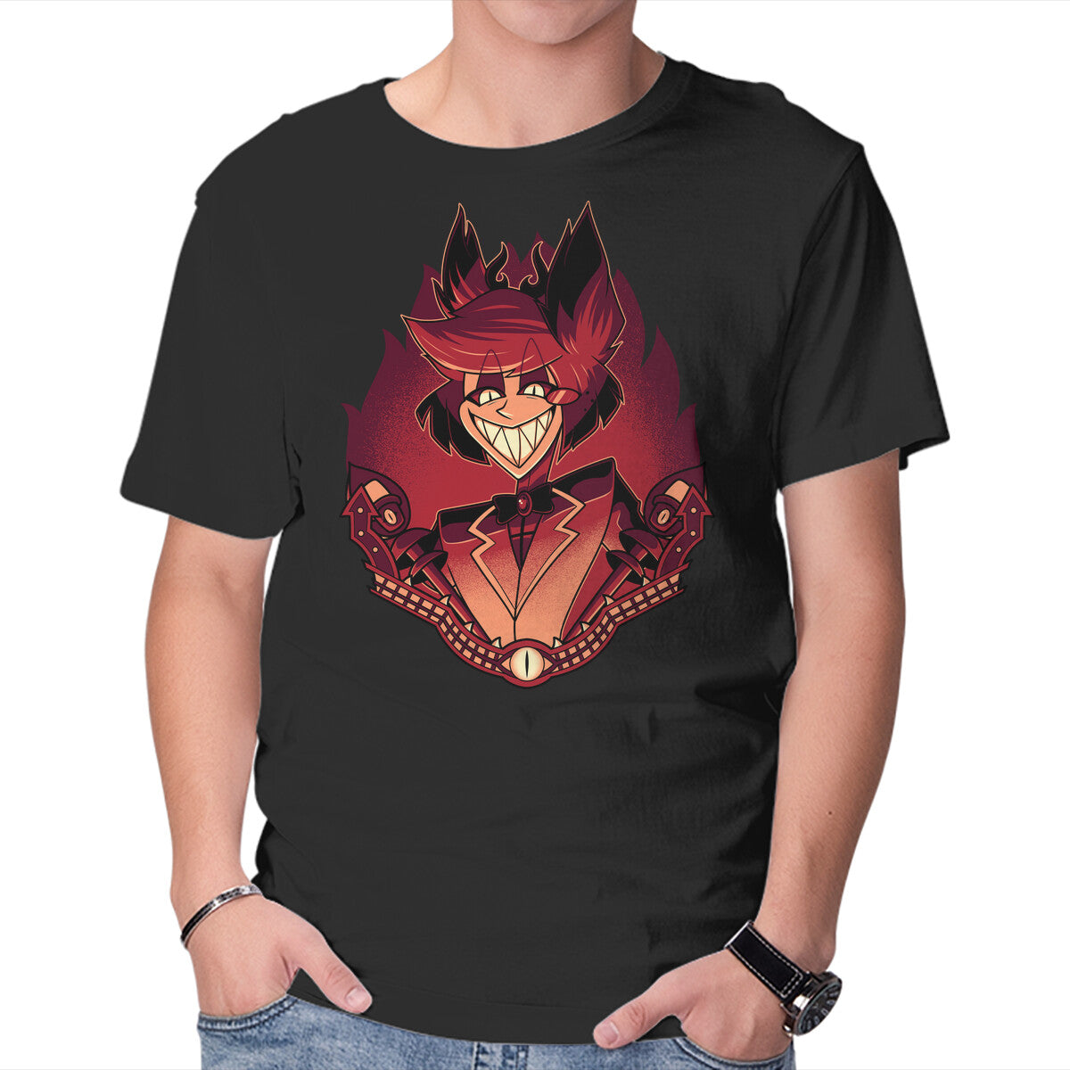Unisex Crew Neck T-Shirt Radio Demon Graphic Short Sleeve Casual Tee XXXXL