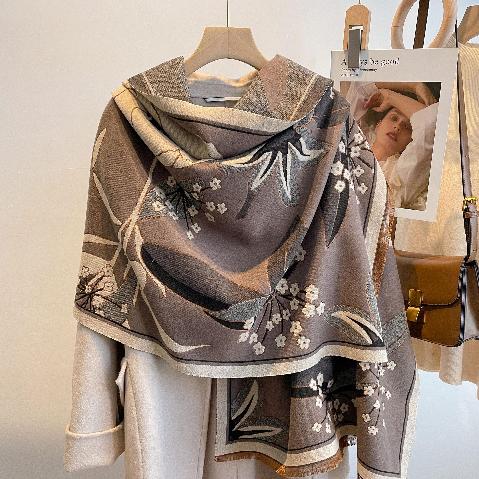 

Шарф Осенне-зимний Утолщенный Имитация Кашемира Вытянутый Шарф Женский Длинный Универсальный Четырехсезонный Шаль Плед кофейный