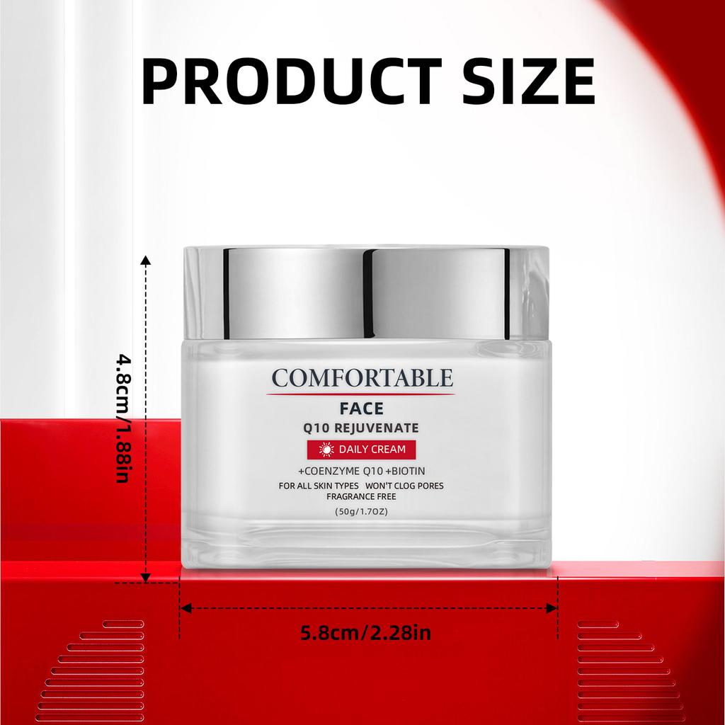 Facial Q10 Revitalizing Day Cream 50g – Anti-Wrinkle Hydrating Cream for Sensitive Skin