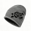 Ear Protection Warm Knitted Hat Soft Knit Rose Jacquard Beanie Winter Hat  Daily Wear
