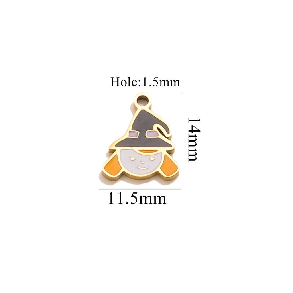 Yori 5Pcs Halloween Pumpkin Lantern Little Ghost Funny Cartoon Cute Pendant DIY Stainless Steel Accessories Jewelry Pendant