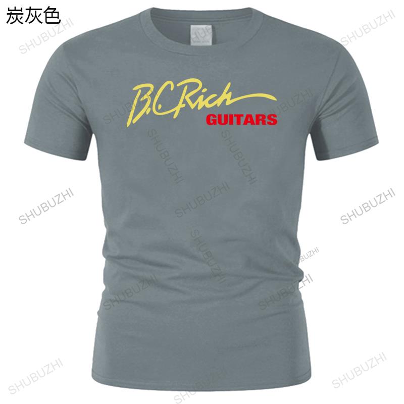 Rich Guitars BC Rich Black Tee Men Cotton T-shirt Men Adult Slim Fit T Shirt Cool Short Sleeve Mens Male Round Neck Teeshirts