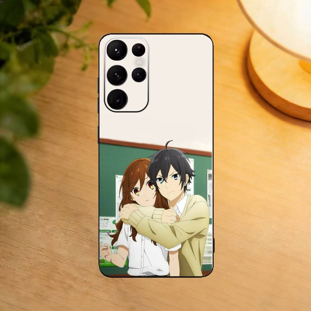 Horimiya Hori And Miyamura Phone Case For Samsung S25,24,23,22,30,21,10,9,Ultra,Plus,Lite Soft Black Case