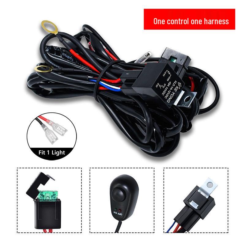 High-Power LED Spotlight Wiring Kit with Switch for Cross-Border Car Applications
