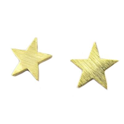 [P8206] - Artisanal Earrings 'Une Etoile Est Née' Gold - 9x9 Mm