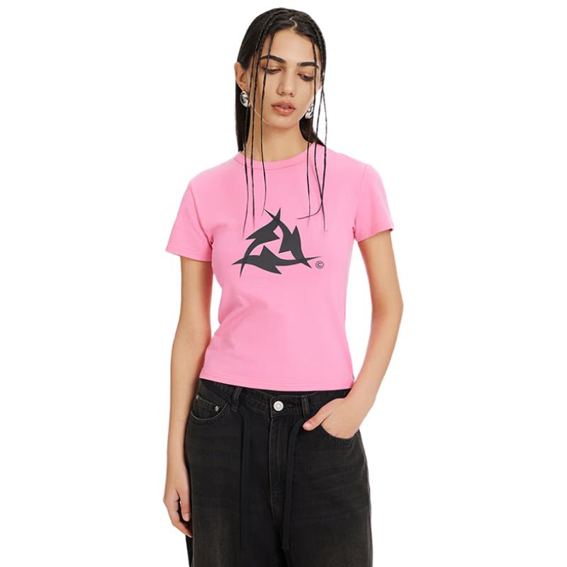 Jinyujie Women s 100% Cotton Printed Short Sleeve T-Shirt S