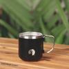 Captain Stag (UE-3596) CS Vacuum Folding Handle Mug, 300ml, Stainless Steel, Black, Outdoor Cup, Mug, Tumbler