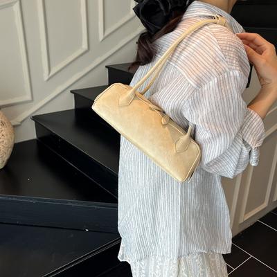 Einfache Einzel-Schulter-Achseltasche, hochwertige Nischen-Retro-Baguettetasche, lässige Pendler-vielseitige Damenhandtasche