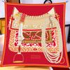 New 90cm Twill Silk Scarf Shawl Luxury Brand Saddle Print Square Scarves Women Hijabs Bandana Foulard Neckerchief Head Scarves