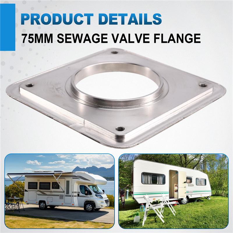 A25F-Portable Drain Valve Flanges 75Mm Caravan Knife Gate Valve Flange For RV Sewer Gate Valves