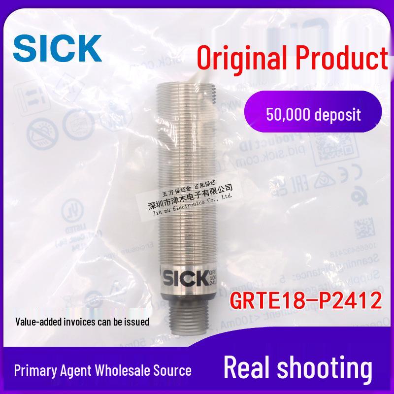 Original GRTE18-P2412 Photoelectric Sensor, Diffuse Reflective Type, PNP Output, No Cable Without Cable