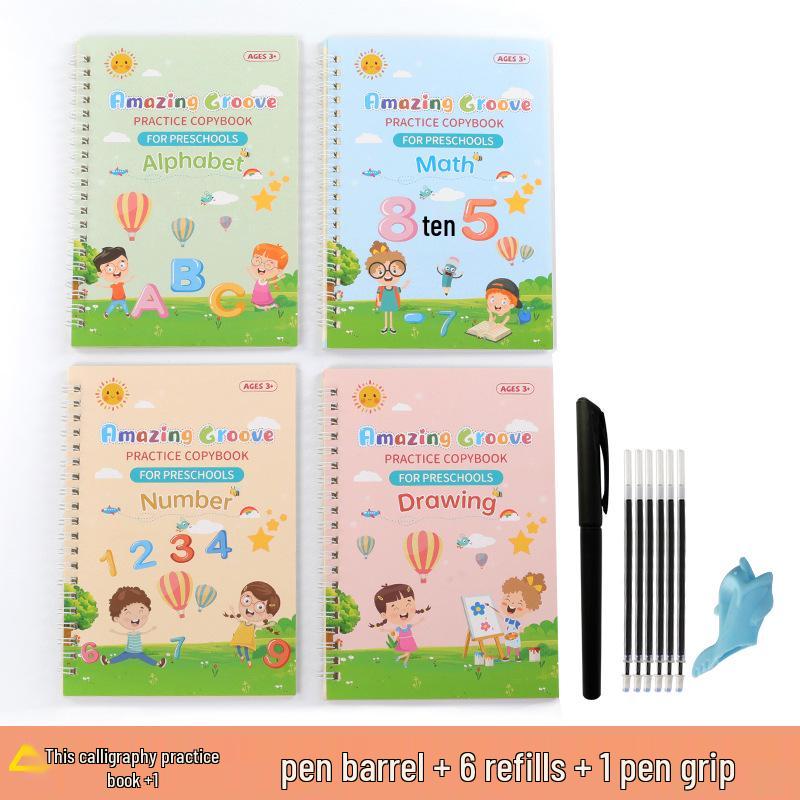 Children's Handwriting Practice Workbook: English Alphabet, Numbers & Calligraphy for Toddlers