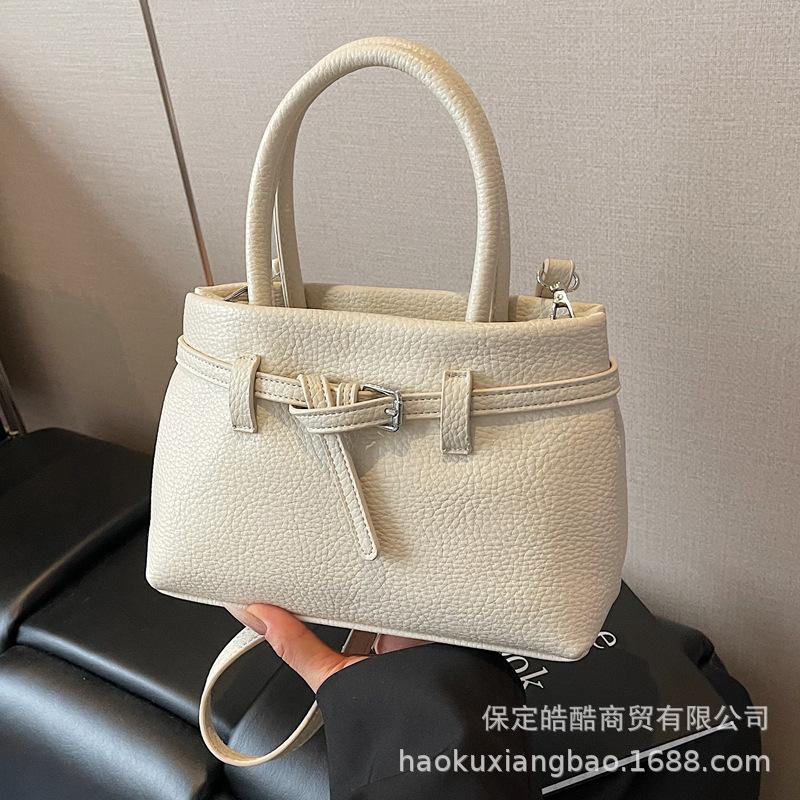 Premium Hand Bag Women's 2025 New Trendy Fashion Textured Shoulder Bag Commuter Messenger Bucket Bag