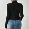 Sexy Hollowing Out Slim Fit Sweater Women Autumn Turtleneck Long Sleeved Leisure Pullover Versatile Top