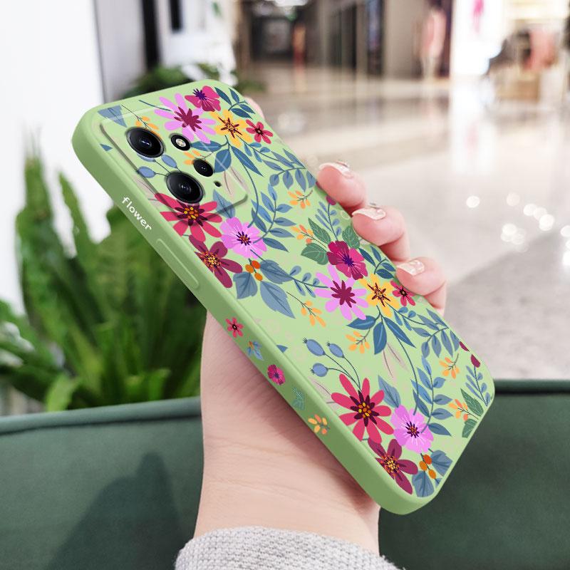 Beautiful Flowers Phone Case For Xiaomi Redmi Note 14 13 12 12S 11 11S 10 10T 10S 9 9S 8 7 Pro Plus 4G 5G Liquid Silicone Cover