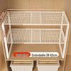 Organizzatore a Ripiano Estraibile per Armadio per Conservazione Vestiti e Divisorio per Armadietto