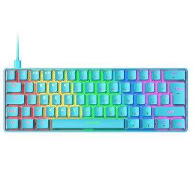 T60 Rgb Mechanical Gaming Keyboard Blue Switch 62 Keys Usb Type C Wired Keyboard Desktop Office Entertainment For Laptop Pc Game