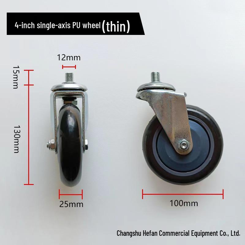 Heavy-Duty Polyurethane Swivel Casters - 4" & 5" Wheels, Smooth Durable Shopping Cart & Supermarket Trolley Rollers