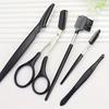 5 black facial eyebrow trimming tools, specialized eyebrow trimming scissors set