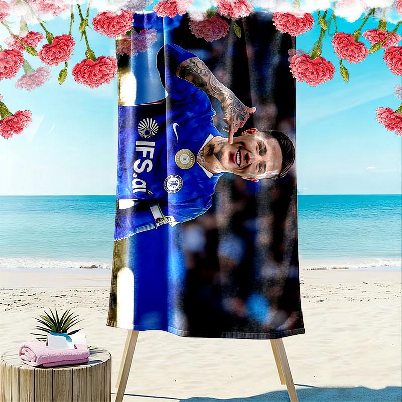 Enzo Fernandez Print Beach Towel, Large Soft Quick Dry Towel for Beach Camping Swimming