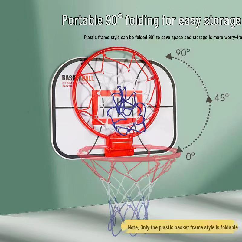 Punch-Free Foldable Basketball and Volleyball Hoop for Kids - Indoor/Outdoor Wall-Mounted Dunk Board