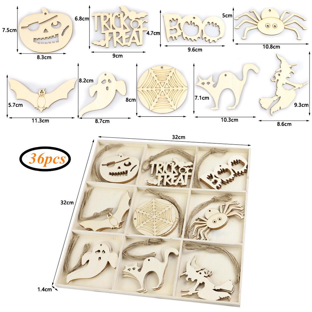 Hölzerne Halloween-Ornamente Hohl hängender Anhänger für Heimkunsthandwerk