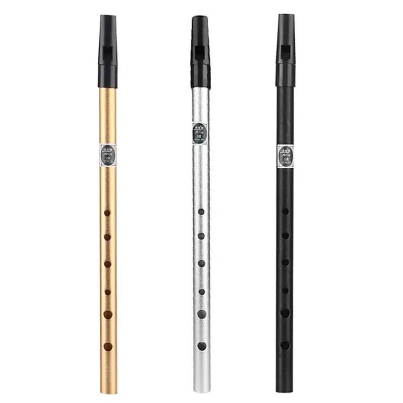Tin Penny Whistle Flute 6 Hole Metal Flute C/D Key Irish Whistle Instrument Woodwind for Beginners Easy To Play
