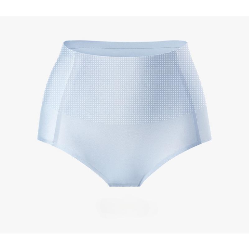 Ice Silk High Waist Tummy Tightening Panties Women's Seamless Antibacterial Triangular Pants Light and Breathable Underwear