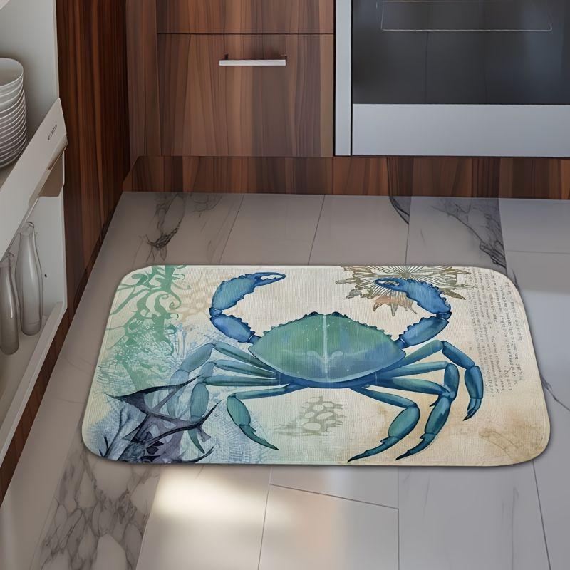 Dolphin Lighthouse Print Bath Mat Diatom Mud Non-slip Bathroom Floor Rug Super Absorbent Entrance Carpet Kitchen Rug Home Decor